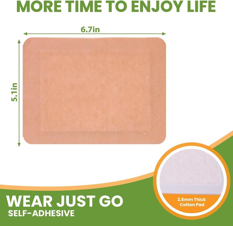 10pcs disposable Castor Oil Pack Wrap,Castor oil patches,Self-Adhesive Castor Oil Wraps, Highly Absorbent 6.7"*5.1",Anti-Seepage,Easy to Use,No Wash,stick it anywhere you want(Oil Not Included)
