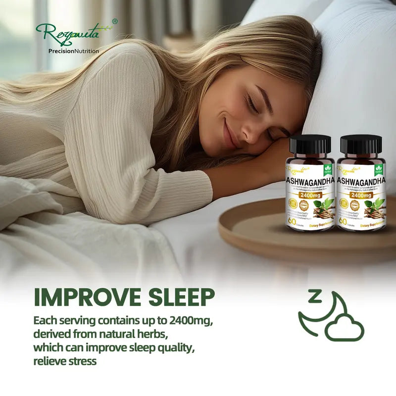1 bottle of 60 Capsules【Enhanced Potency】Royavita Ashwagandha 2400mg with Black Pepper Extract | Support Sleep Aid & Athletic Performance, Organic Vitamin B6 & B12, Dietary Supplement for Men & Women-14