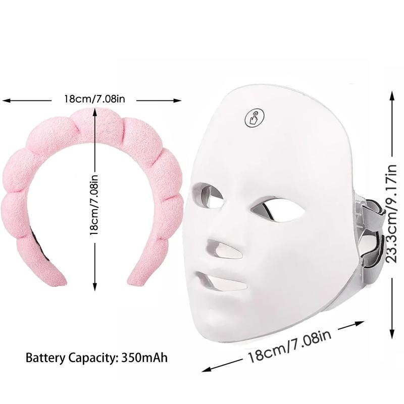 Mother's Day Gift, Rechargeable Facial Mask, 1 Count Summer Makeup, 7 Color LED Beauty Mask, Led Facial Light, Comfort Skin Care Mask Facial Beauty Massagers, Ideal Gift for Women, 2024 Personal Skincare Products, Skincare
