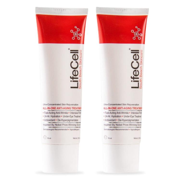 2 PACK OF LifeCellSouth Beach Skincare All In One Anti-Aging Treatment NIB 2.54 OZ