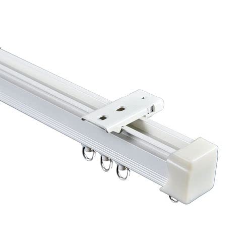 Coshar 20pcs Ceiling Mount Bracket DIY Curtain Track Installation Accessories Straight or Curved Curtain Track Top Mounting Hardware White