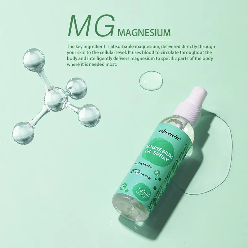 100ml Magnesium Oil Spray, Remedy Massage Oil for Body Care, Body Massage Oil for Women & Men