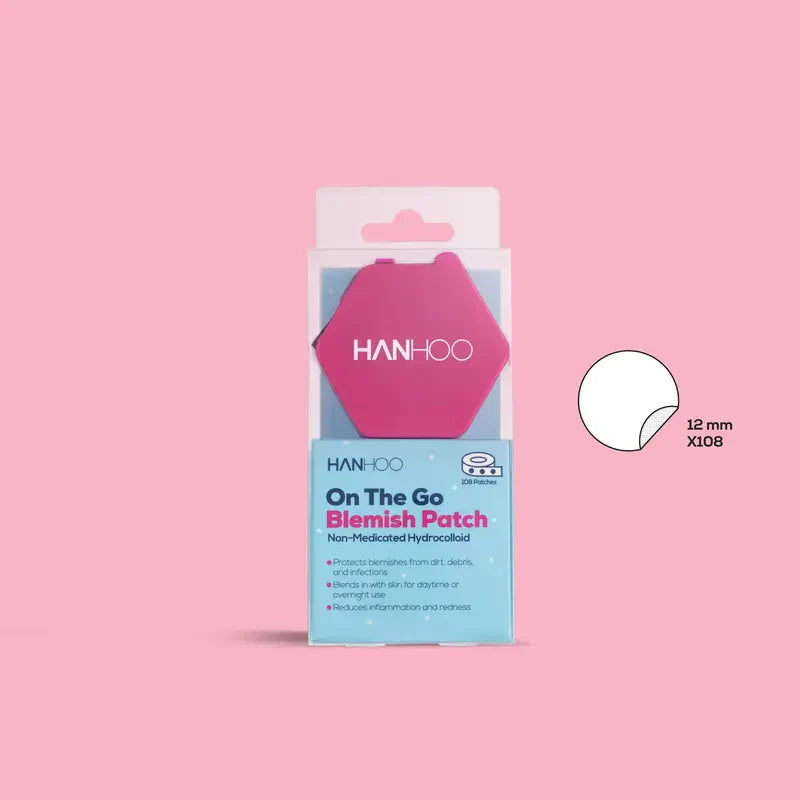Hanhoo On the Go Blemish Patch, 108 ct, Korean Beauty Pimple Patch Dispenser, Shrinks Pimples, Absorbs Fluid, Invisible Acne Spot Patches Skincare
