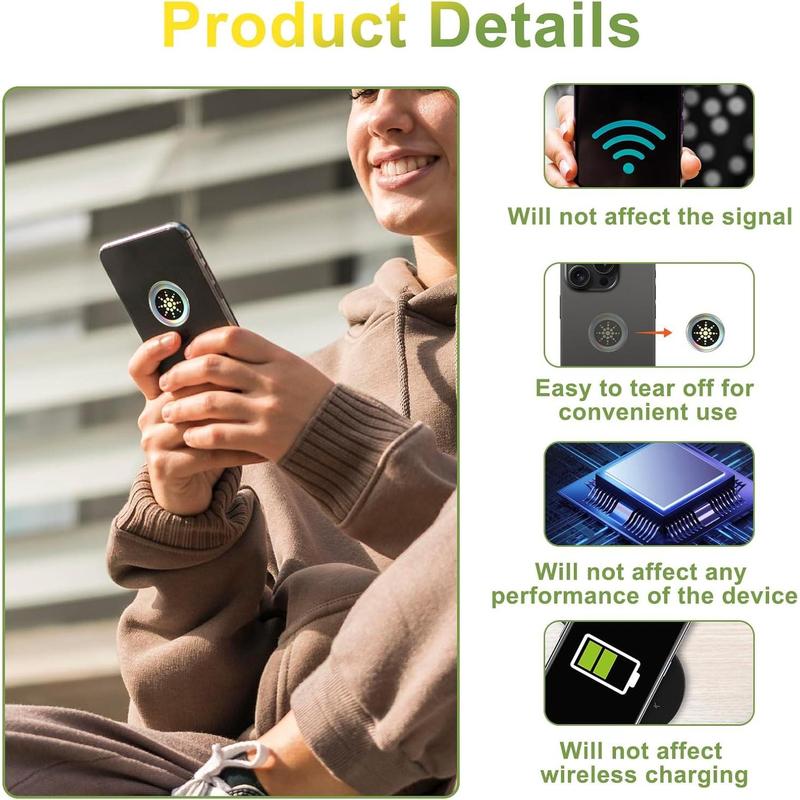 (12 PCs) Protection Anti-Radiation for Phone, Airpods, Fridge, andLaptop Less Mobile Radiation Electronic Accessories Protection Stickers Gold/Silver fo rDevices smartphone
