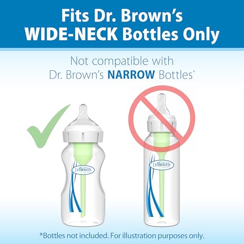 Dr. Brown's Natural Flow Level 4 Wide-Neck Baby Bottle Silicone Nipple, Fast Flow, 9m+, 100% Silicone Bottle Nipple, 6 Pack