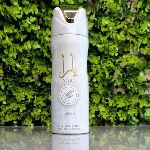 (2pc Bundle Pack) Yara + Yara Moi Perfumed Body Spray Deodorant by Lattafa 200ml Bottle Body Care Floral Peach Caramel