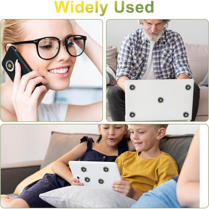 (12 PCs) Protection Anti-Radiation for Phone, Airpods, Fridge, andLaptop Less Mobile Radiation Electronic Accessories Protection Stickers Gold/Silver fo rDevices smartphone