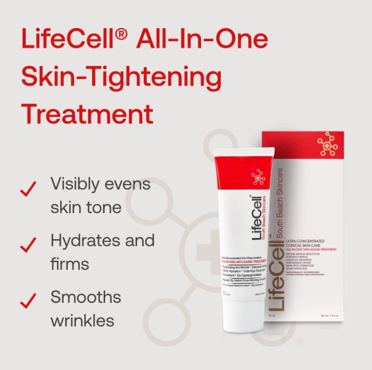 2 PACK OF LifeCellSouth Beach Skincare All In One Anti-Aging Treatment NIB 2.54 OZ