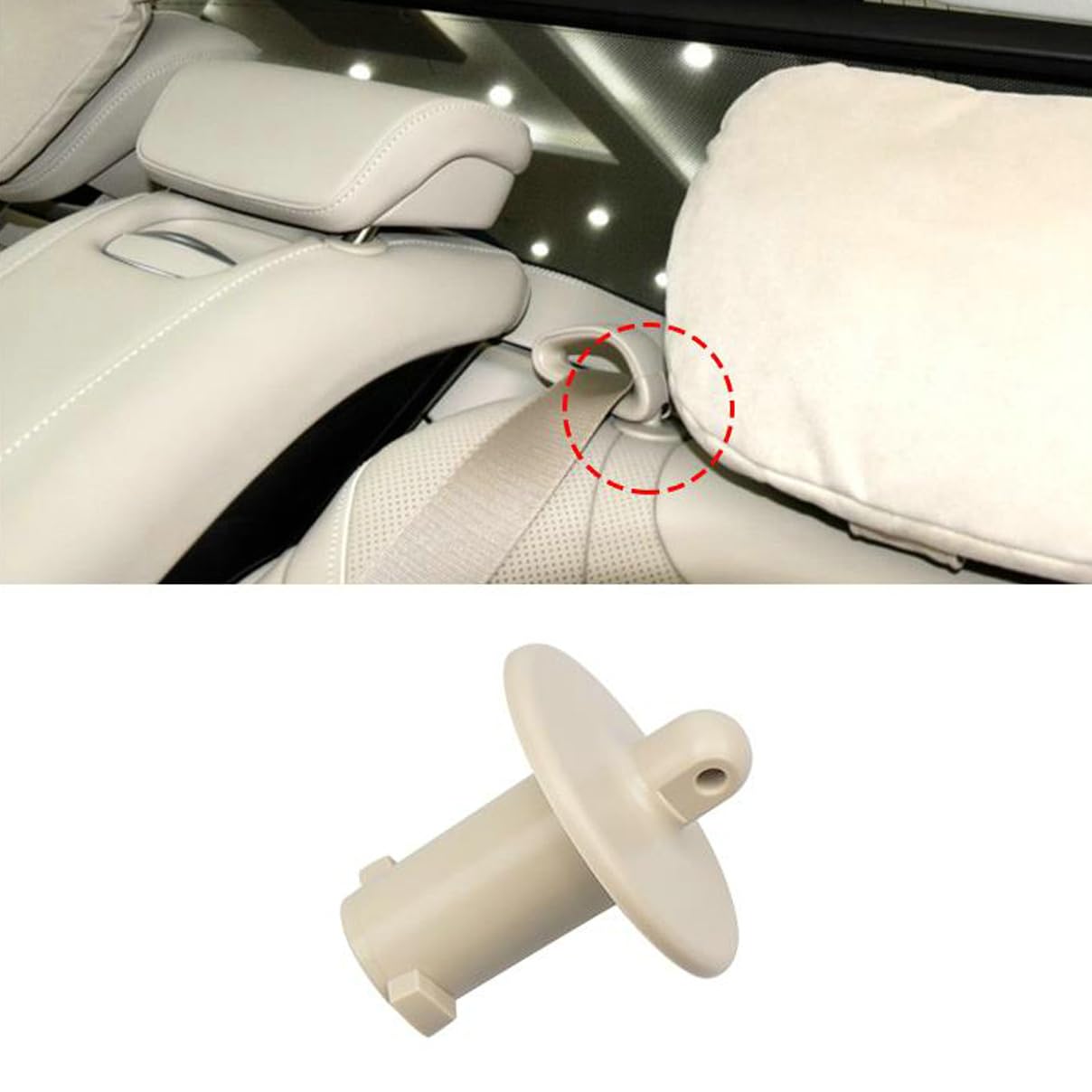 Car Rear Seat Belt Fixing Buckle Guide Ring Buckle For BENZ W222 X222 W463 (Beige)