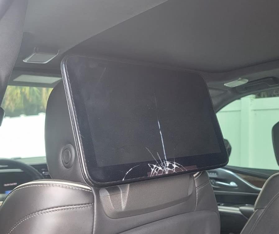 Car Console Covers Plus Made in USA Neoprene Protective Padded Cover for Rear Seat Entertainment Screen Designed for Cadillac Escalade 2015-2025 Black SS (ONE)