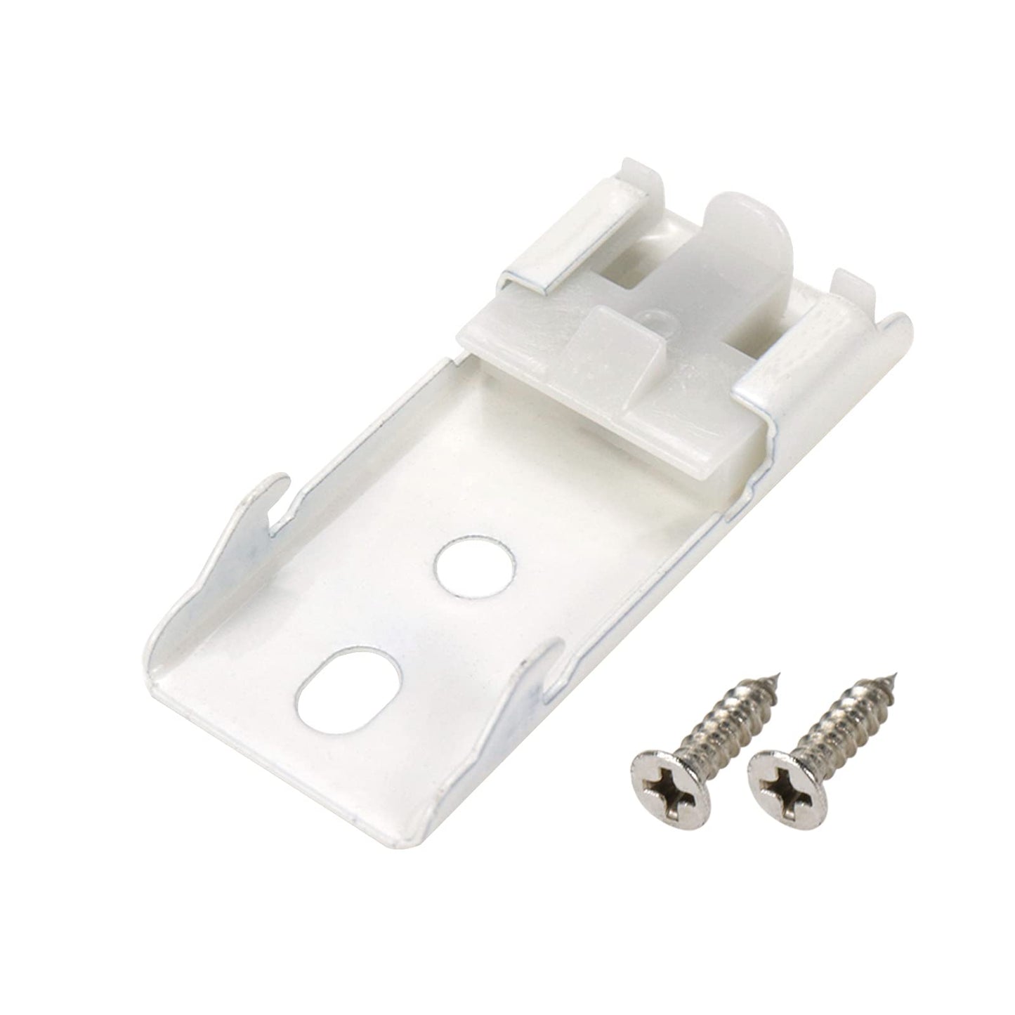 Coshar 20pcs Ceiling Mount Bracket DIY Curtain Track Installation Accessories Straight or Curved Curtain Track Top Mounting Hardware White