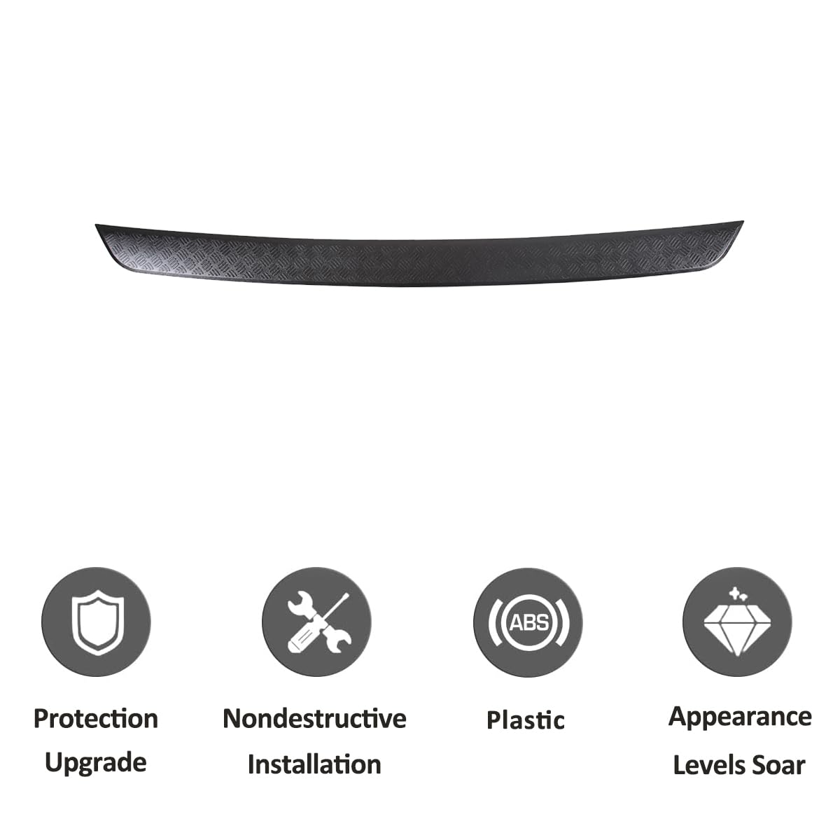 Car Inner Rear Trunk Bumper Guard Plate Bumper Protector Guard Cover Trim for Land Rover Defender 90 110 130 2020-2025 Auto Rear Bumper Plate Cover Trim Accessories (Style A-ABS Bright Black)