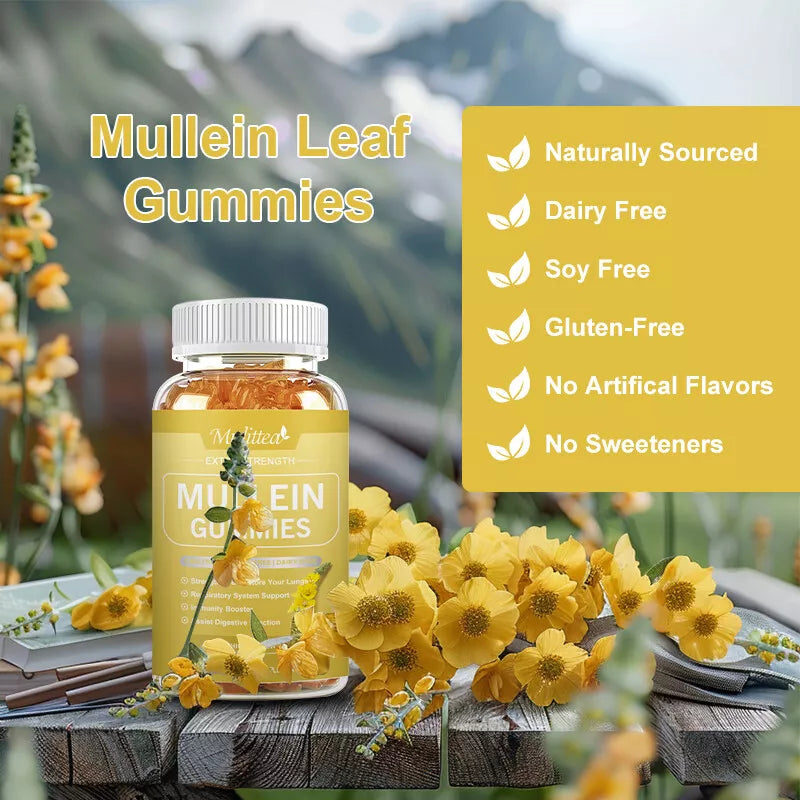 10:1 Mullein Leaf Extract Gummies for Lung Cleanse, Extra Strength 10000 MG US
