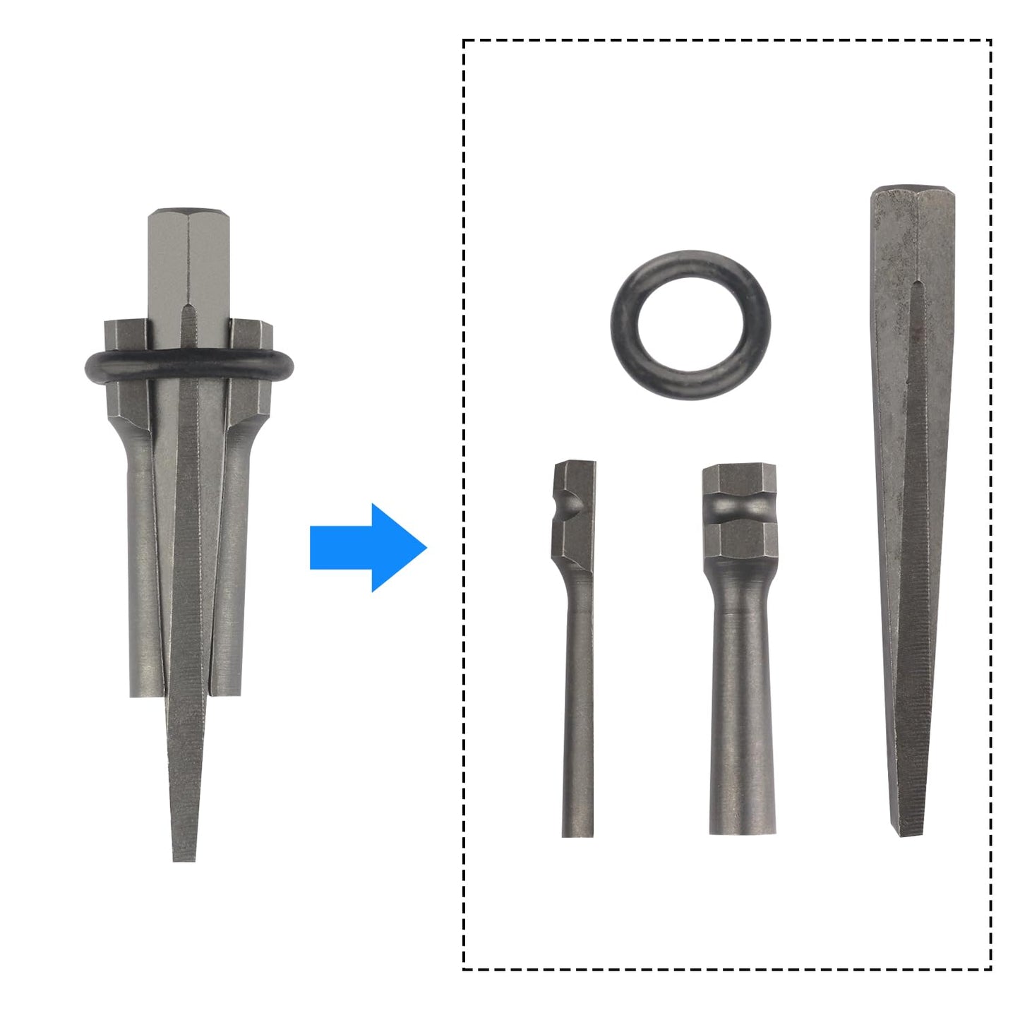 15 Packs 5/8 inch Stone Splitter, Wedge and Feather Shims, Concrete Rock Stone Splitter Hand Tools, by GENHAKON