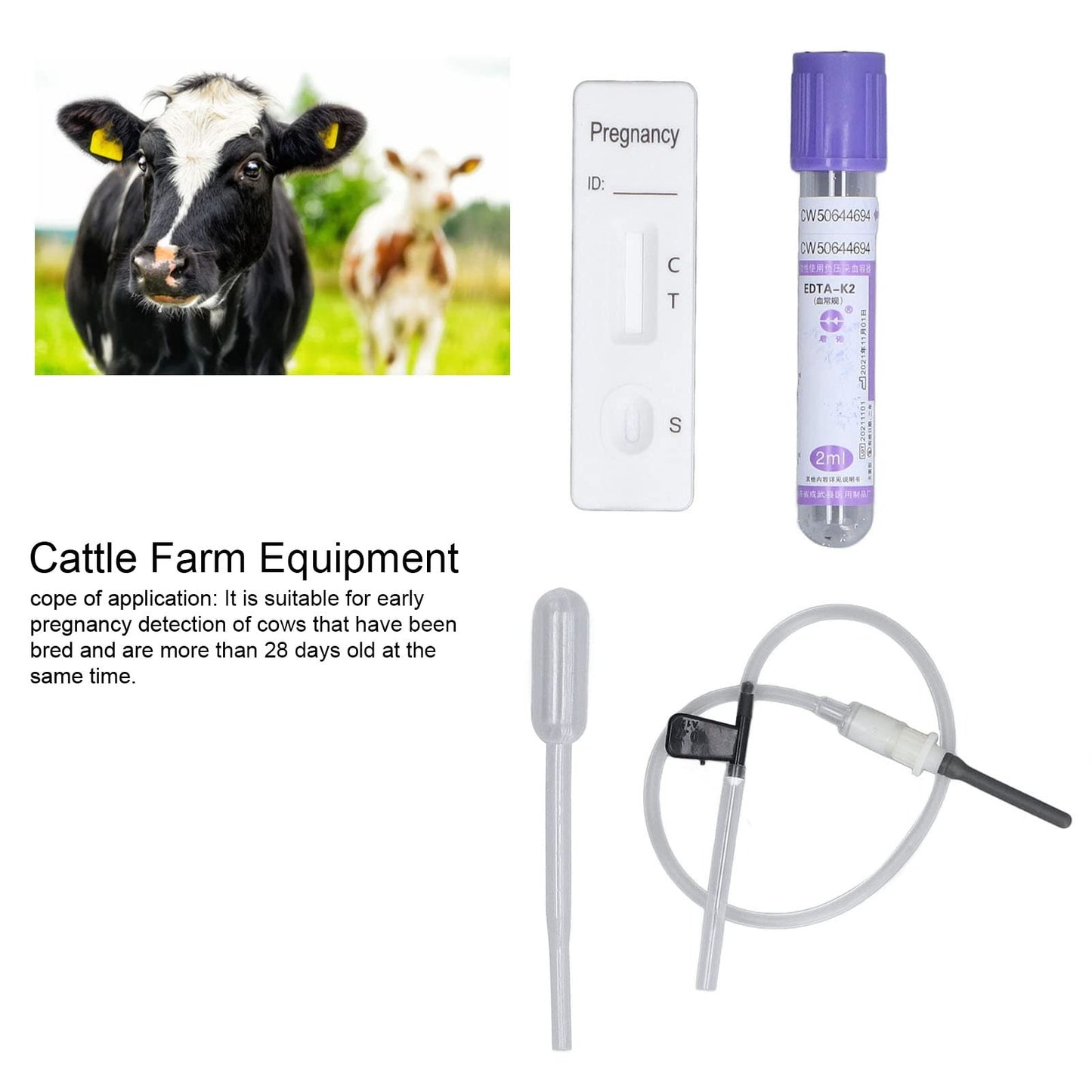 Cow Pregnancy Test, Bovine Cow Rapid Early Pregnancy Test Kit Pregnancy Test Card Livestock Pregnant Testing for Dairy Cow Livestock