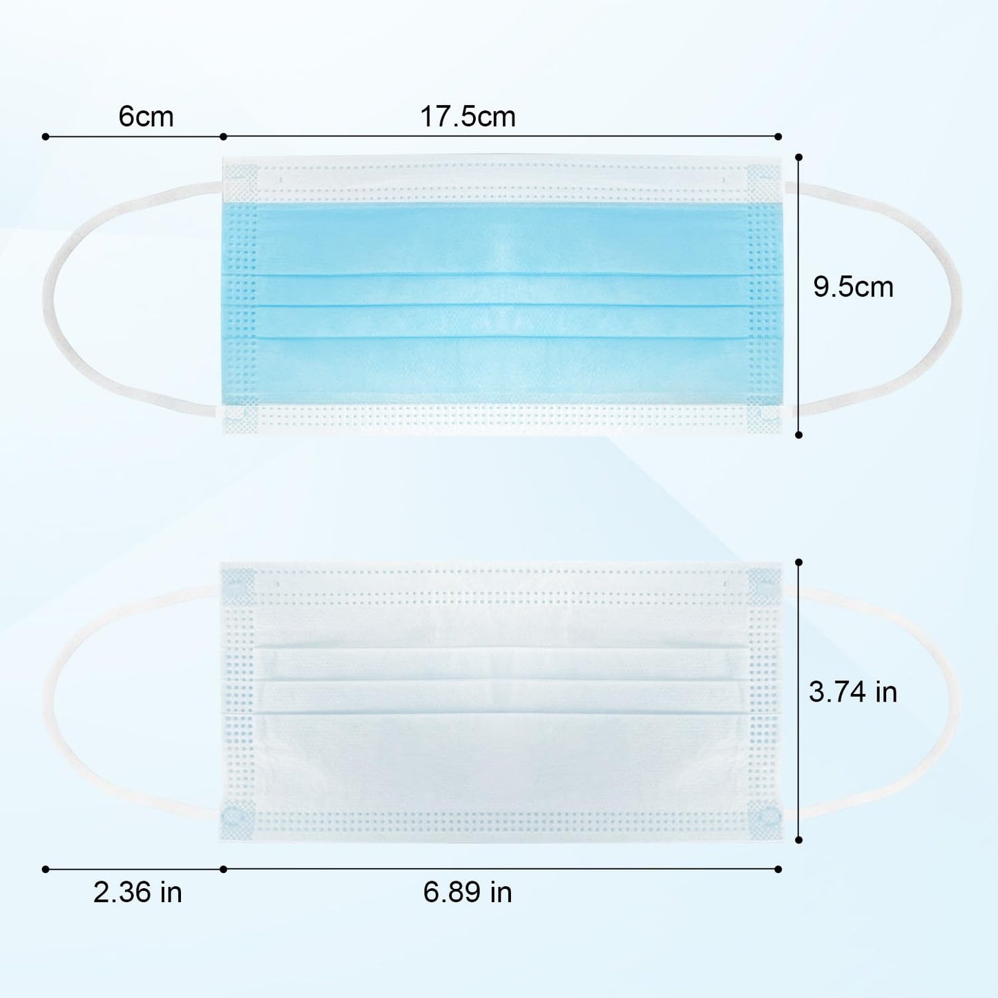 100 Pack Disposable Face Masks, Medical Grade 3 Ply Protection Face Mask for Adults - Comfortable,Soft, Breathable