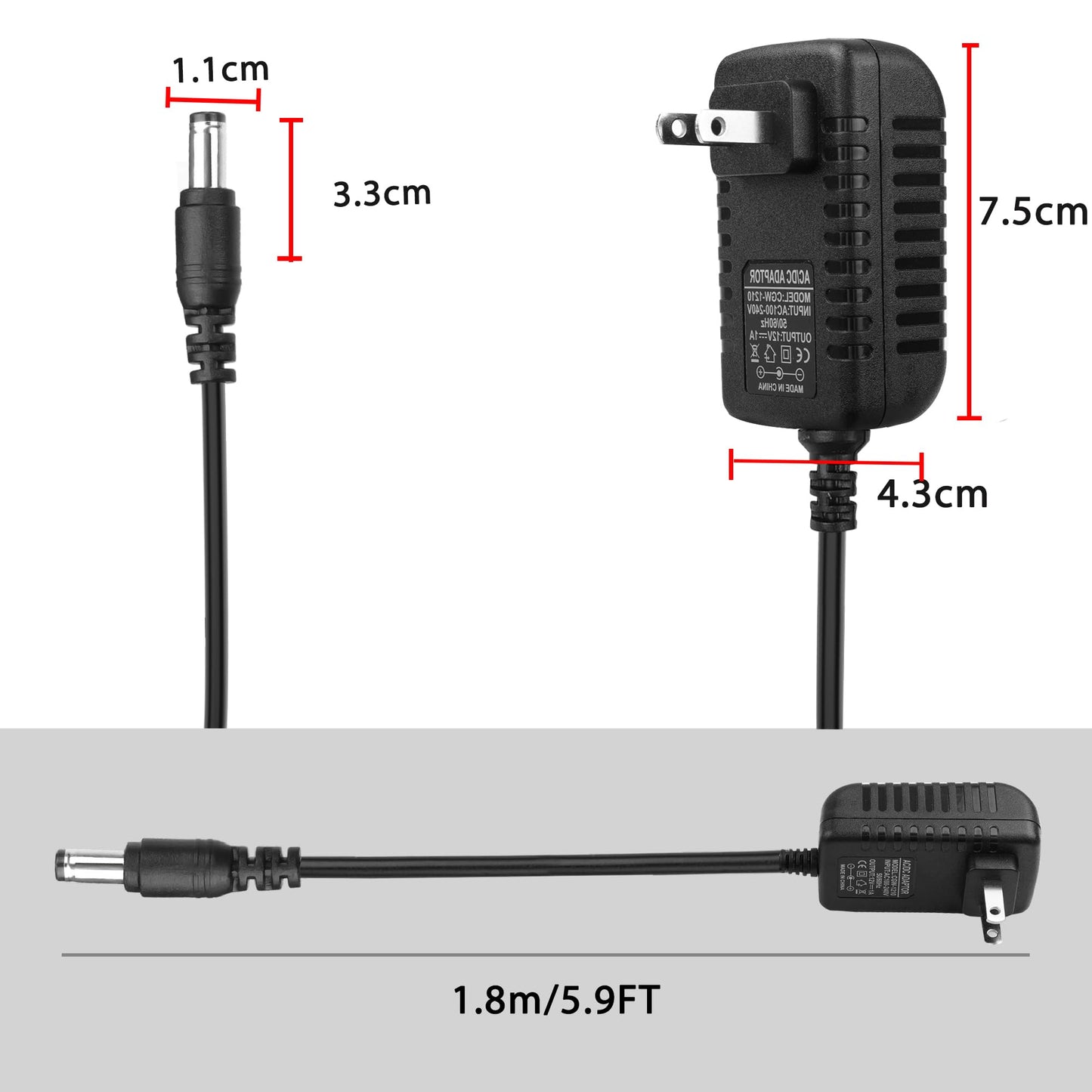 12V Charger for Kids Ride On Car Toys,12V Ride-on Toys SUV Car Battery Charger,Universal Charger for Best Choice, Wrangler, Kid Trax, Dynacraft Electric Ride On Cars