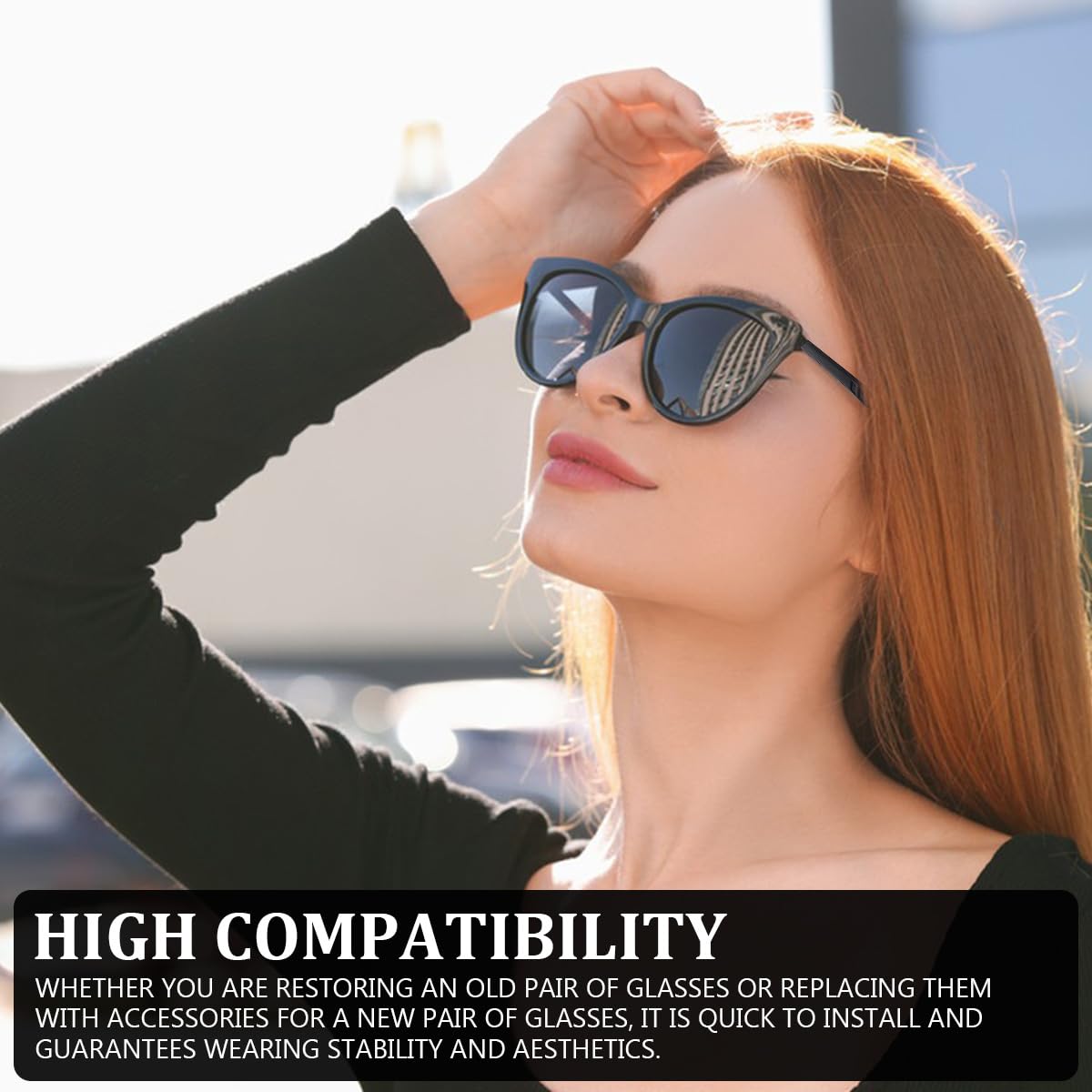 1 Pair Black TR90 Plastic Frame Eyeglass Arms Single Teeth Convex Teeth Universal Glasses and Sunglasses Replacement Temple 5mm Width