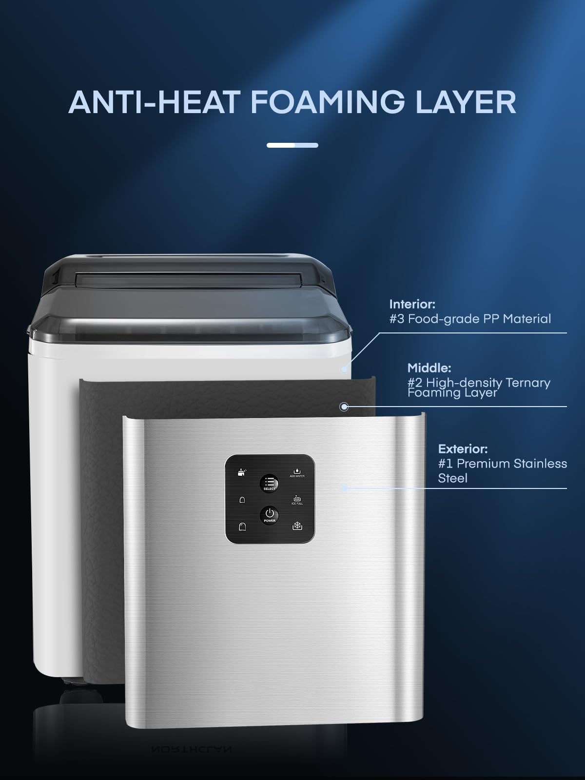 Countertop Ice Maker Machine πΊππππππππ πΊππππ, 9 Bullet Ice in 6 Mins, πππππ 24h, Self-Clean, 2 Ice Sizes, LCD Display, Portable Ice Maker w/Ice Scoop & Basket, Home/Kitchen/Office