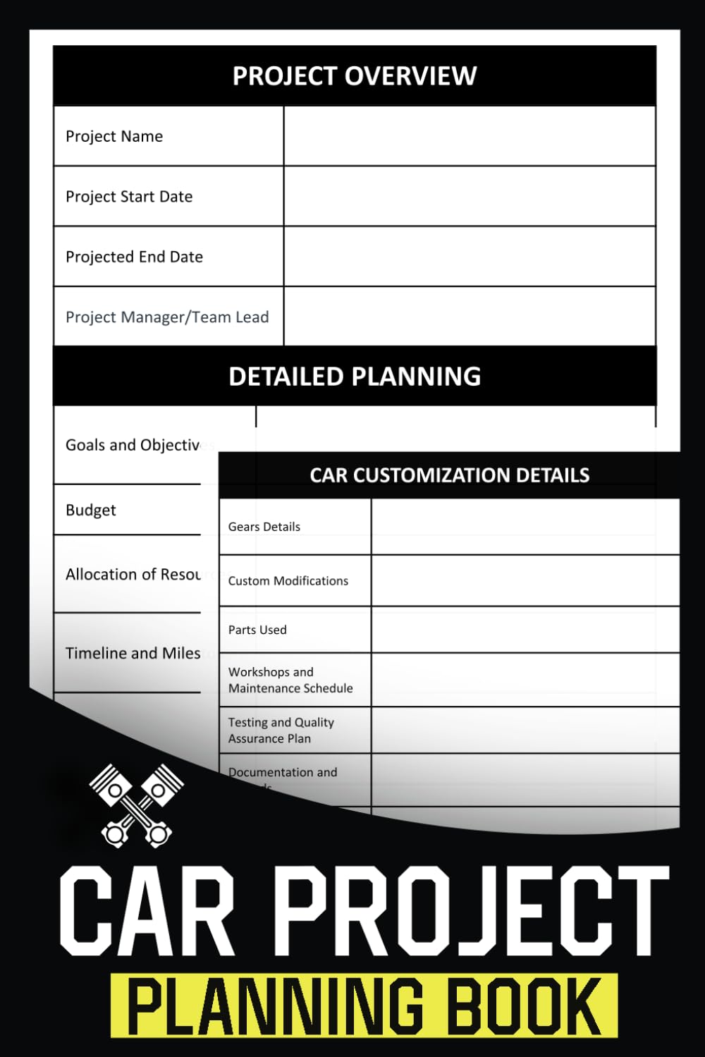 Car Project Planning Book: Automotive Planning LogBook | Vehicle Restoration Journal | Car Renovation Organizer | 120 Pages | 6x9 In