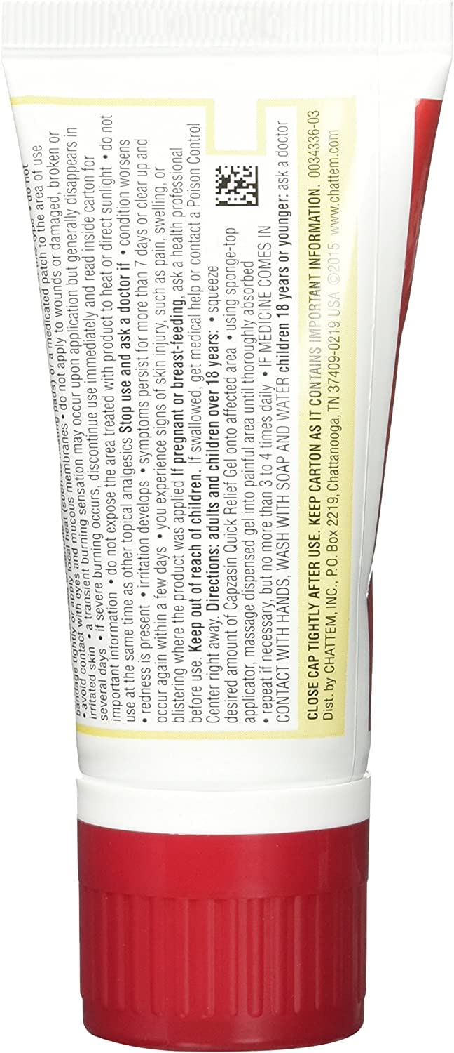 Capzasin Arthritis Pain Relief, Quick Relief Gel, No Mess Sponge Applicator 1.5 oz (42.5 g) - Pack of 2