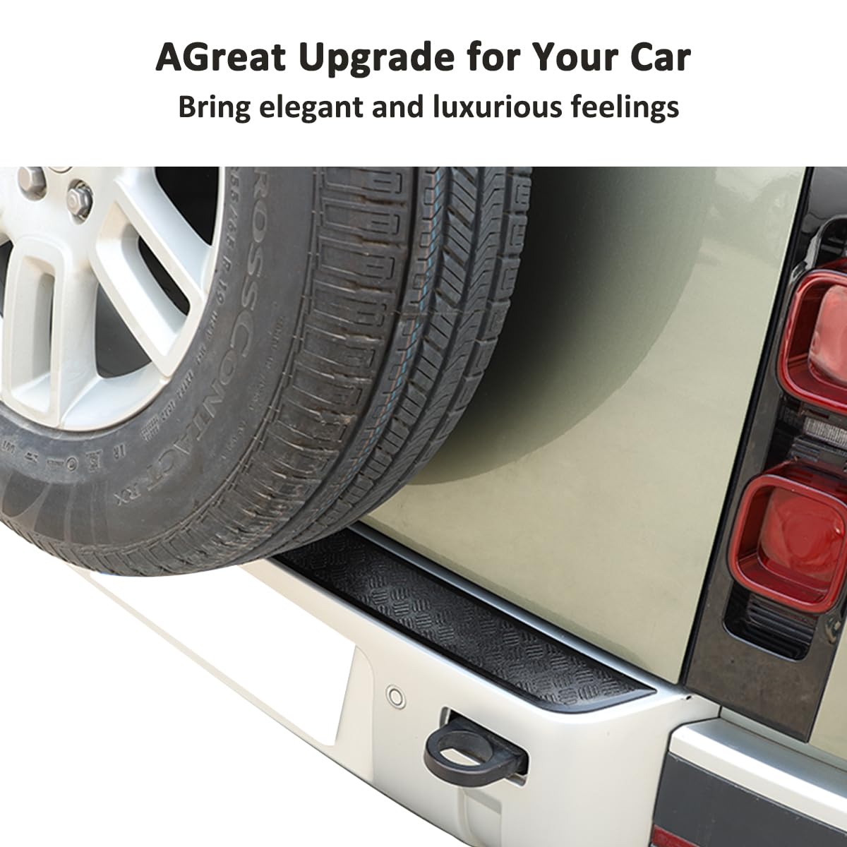 Car Inner Rear Trunk Bumper Guard Plate Bumper Protector Guard Cover Trim for Land Rover Defender 90 110 130 2020-2025 Auto Rear Bumper Plate Cover Trim Accessories (Style A-ABS Bright Black)