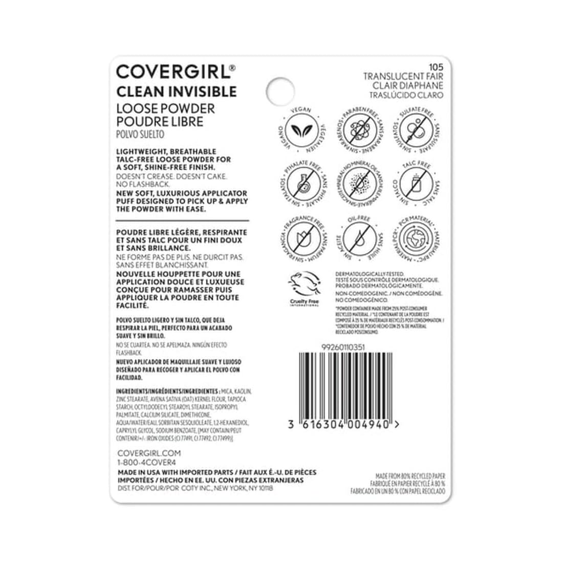 Cover Girl 00961 105Tranfr Translucent Fair Professionaltm Loose Powder
