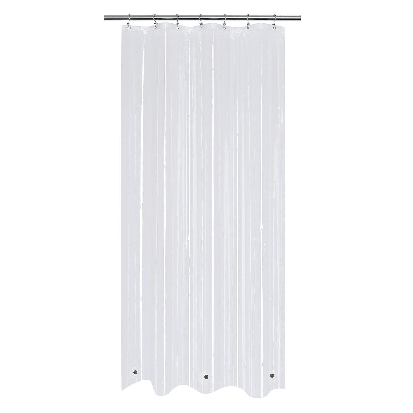 Mrs Awesome Small Stall Shower Curtain Liner 36 x 72 inch, PEVA 8G Thick & Heavy Duty, 3 Bottom Magnets, Waterproof, 36x72, Clear