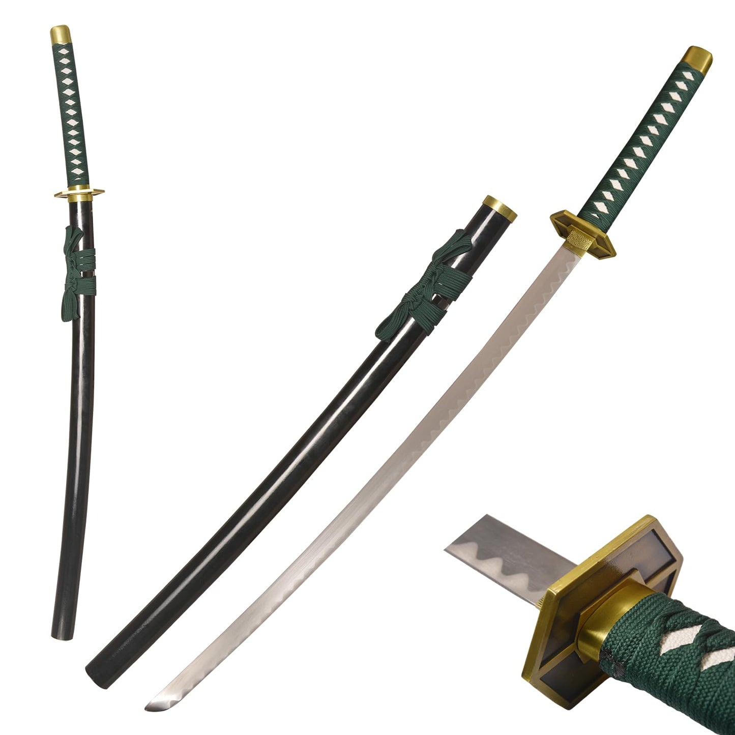 COSWOR 40.5" Carbon Steel Sosuke Aizen Katana Kyoka Suigetsu Samurai Sword for Performance Props, Cosplay