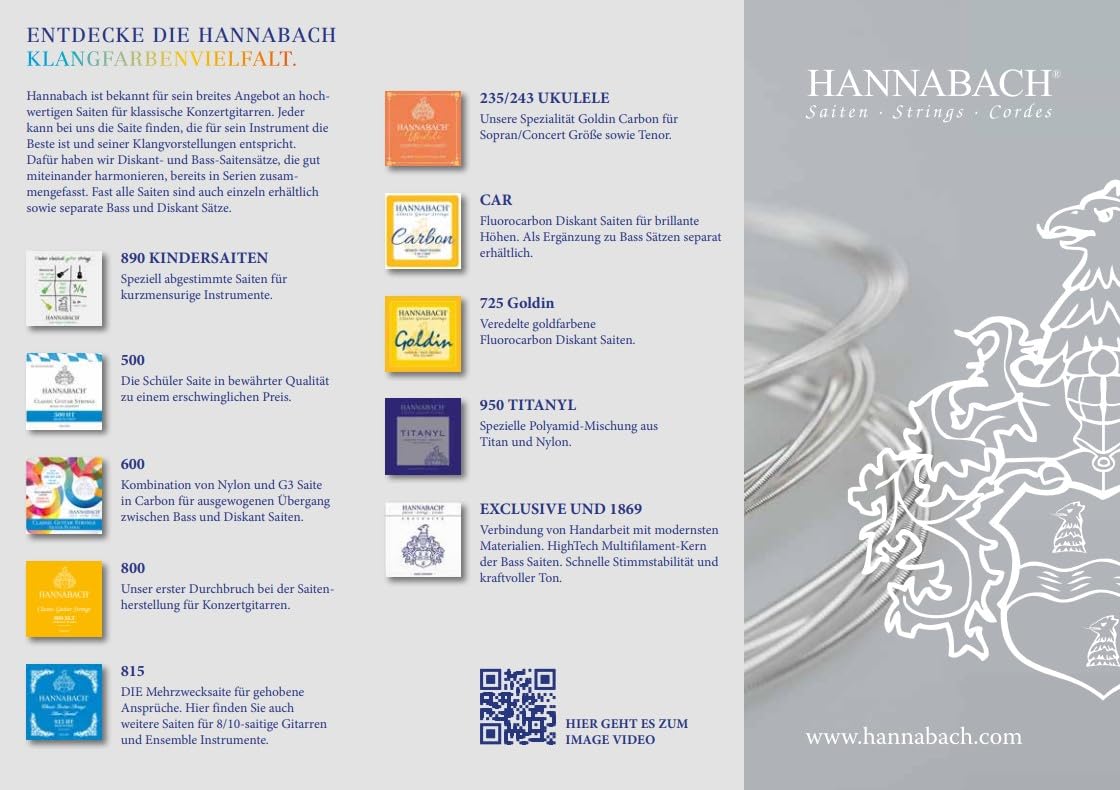 Hannabach classical guitar strings Flamenco Series 827 Medium Tension set Made in Germany - 827MT