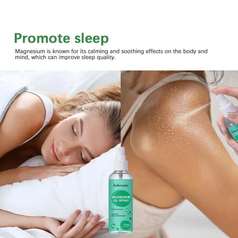 100ml Magnesium Oil Spray, Remedy Massage Oil for Body Care, Body Massage Oil for Women & Men