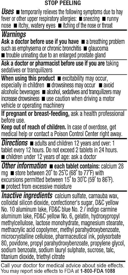 Chlorpheniramine Maleate Extended Release, 12 Mg , 60 Tablets