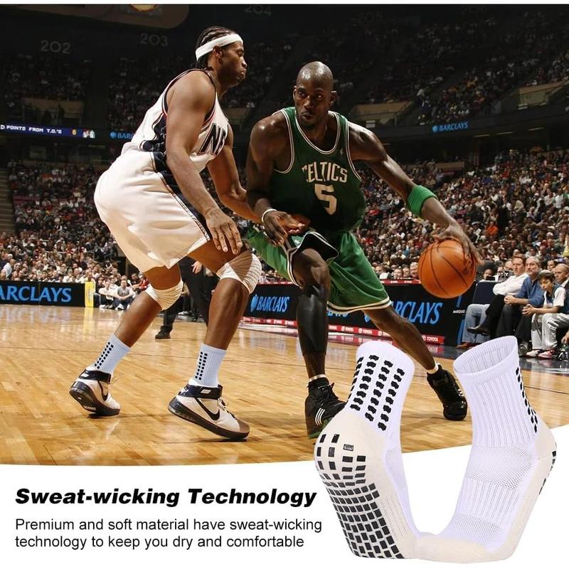 12 Pack Men's Soccer Socks Anti Slip Non-Slip Grip Pads for Football Basketball Sports Grip Soccer Socks