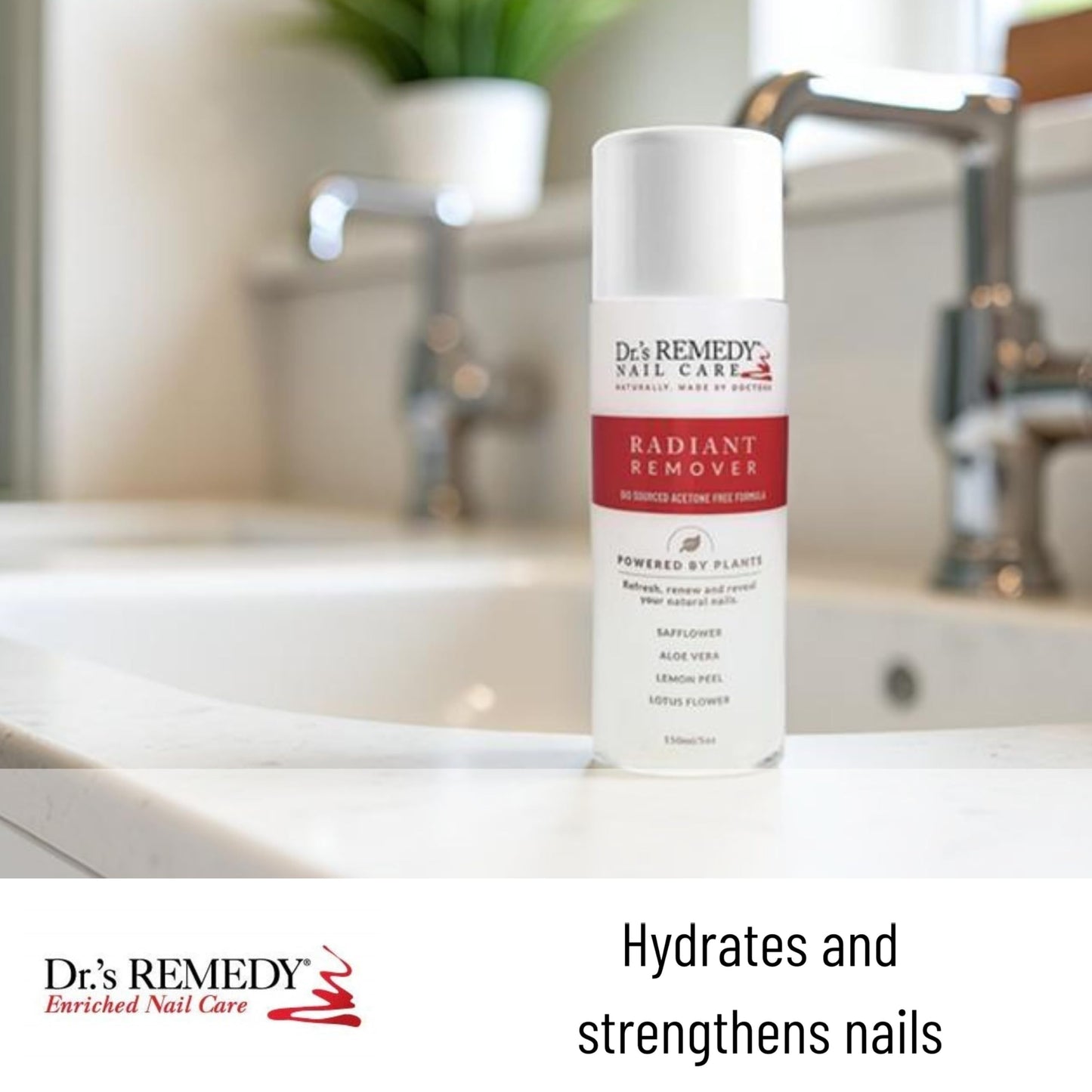 Dr.'s Remedy Organic Nail Polish Remover - Natural and Plant-Based Strengthener for Nails and Cuticles Nontoxic Moisturizing and Hydrating Non-irritating