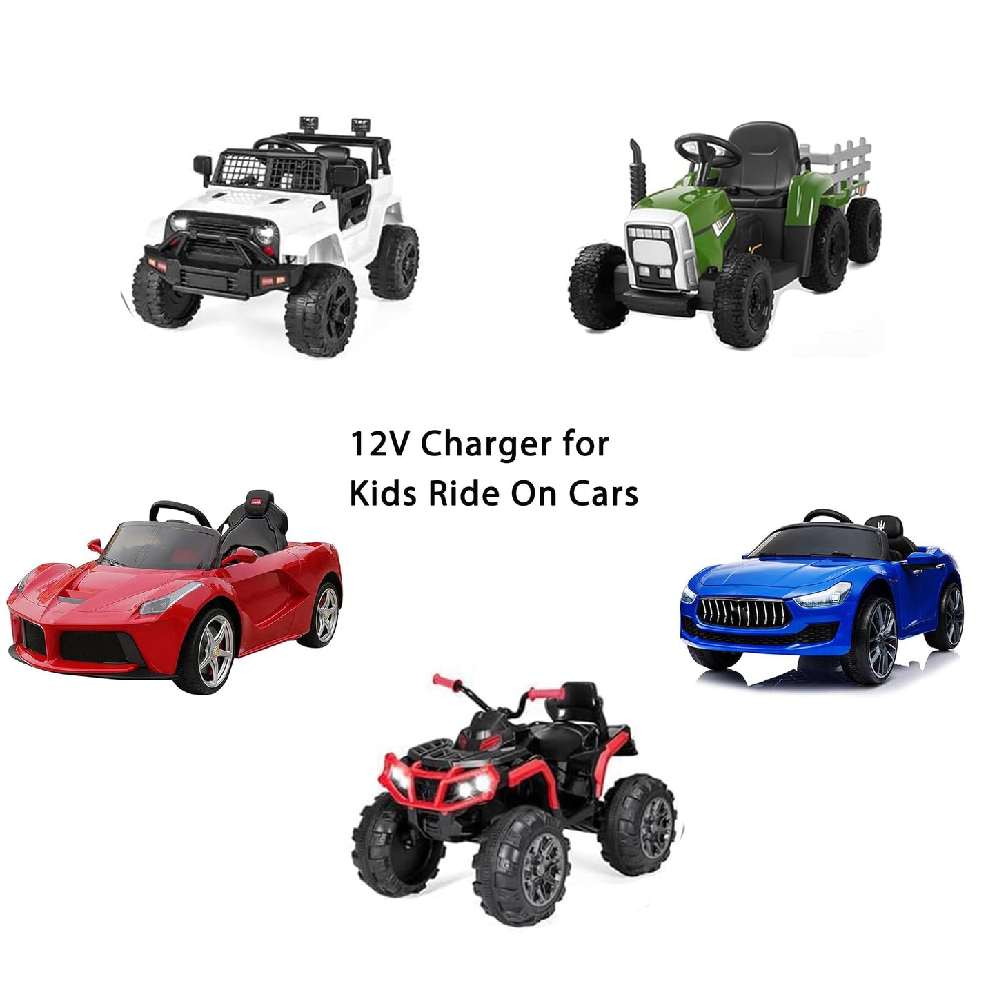 12V Charger for Kids Ride On Car Toys,12V Ride-on Toys SUV Car Battery Charger,Universal Charger for Best Choice, Wrangler, Kid Trax, Dynacraft Electric Ride On Cars