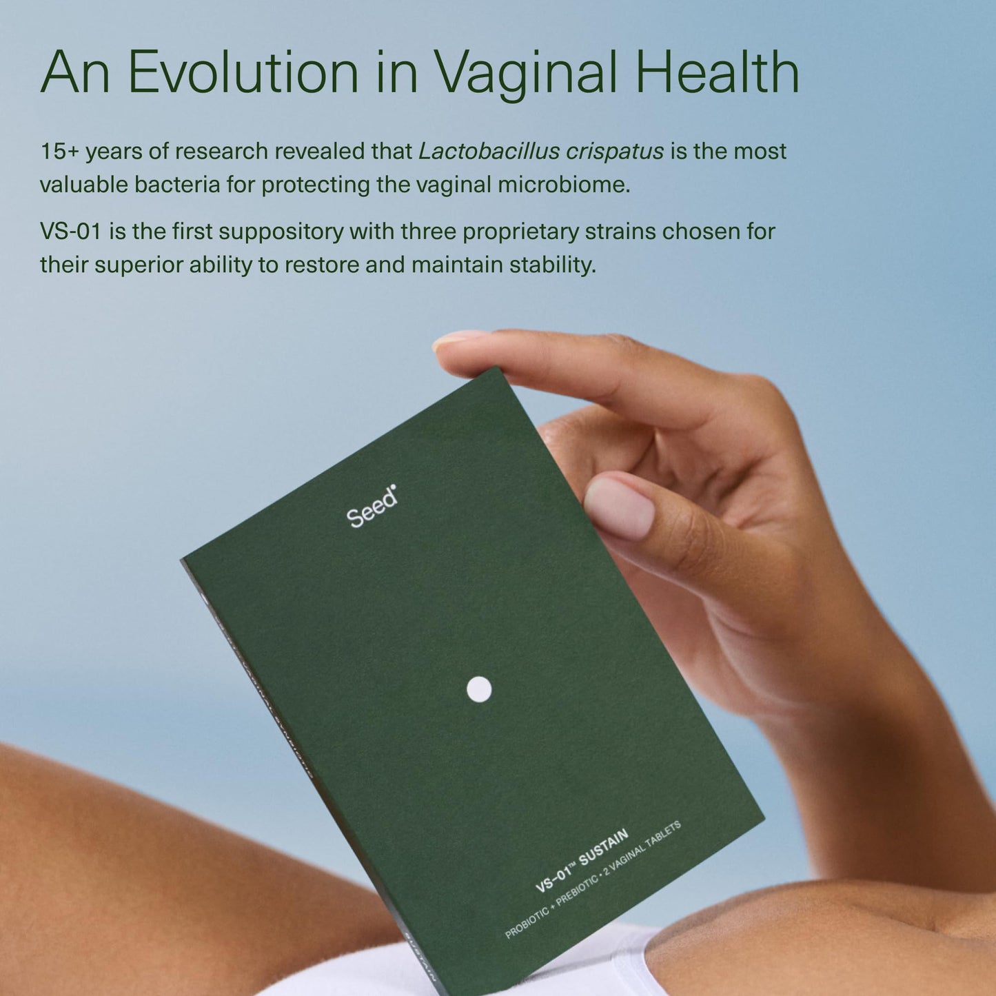 Seed VS-01 Vaginal Synbiotic - Prebiotic & Probiotic for Women - L. Crispatus Probiotic Suppositories for Vaginal Health, pH, & Yeast Balance - 8 Suppositories (60-Day Supply)