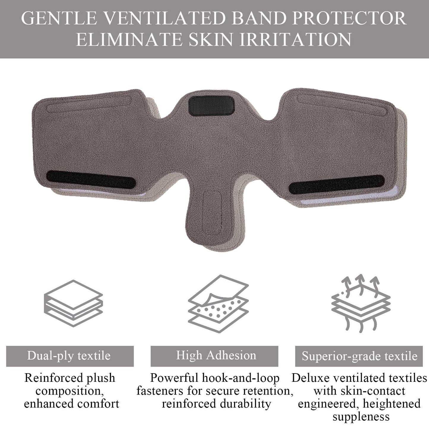 CPAP Neck Pad for CPAP Headgear Straps, CPAP Neck Pad Cushion, Fleece Comfort Mask Strap Cover, CPAP Accessories, Pressure Relief(Gray)