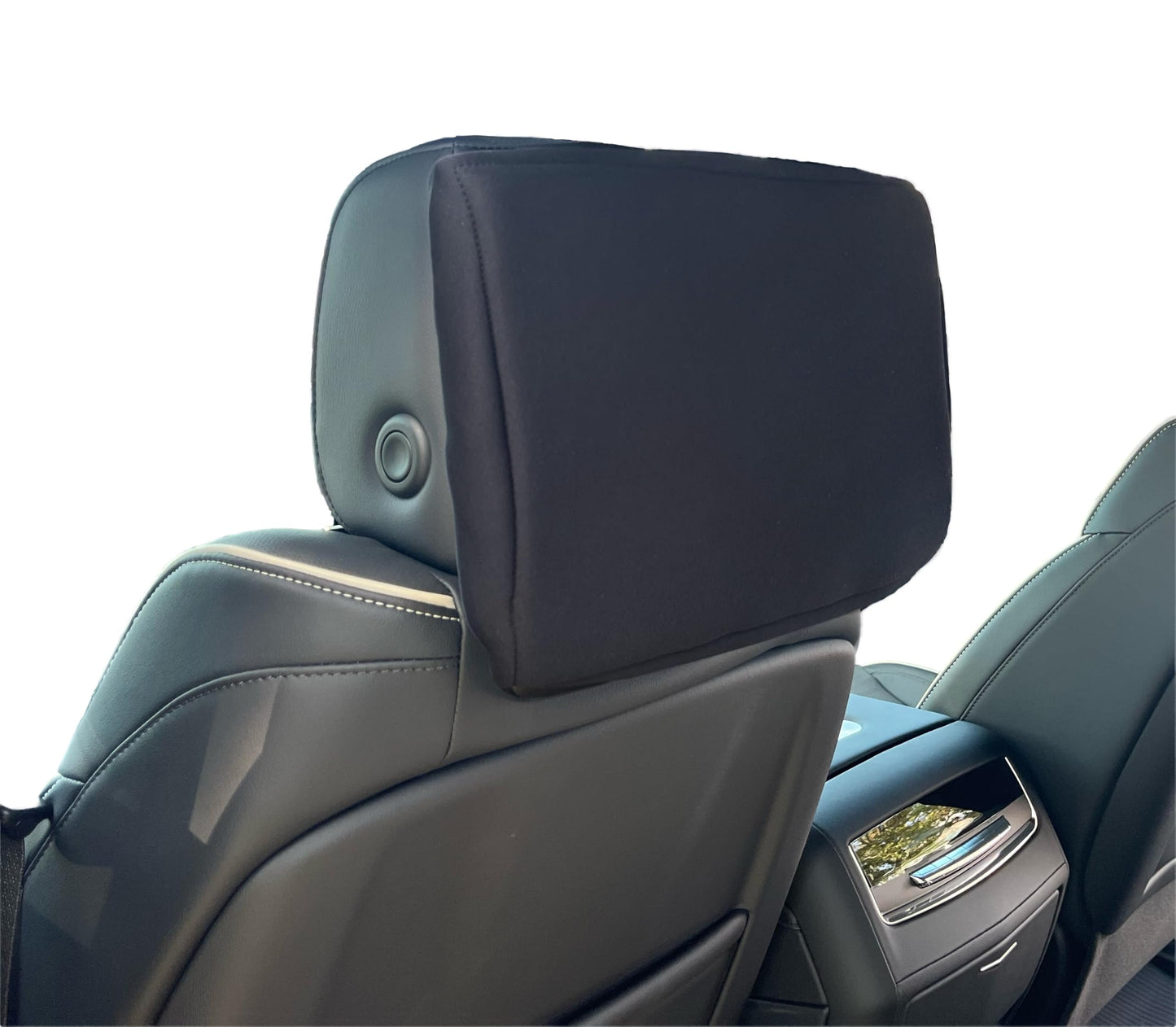 Car Console Covers Plus Made in USA Neoprene Protective Padded Cover for Rear Seat Entertainment Screen Designed for Cadillac Escalade 2015-2025 Black SS (ONE)