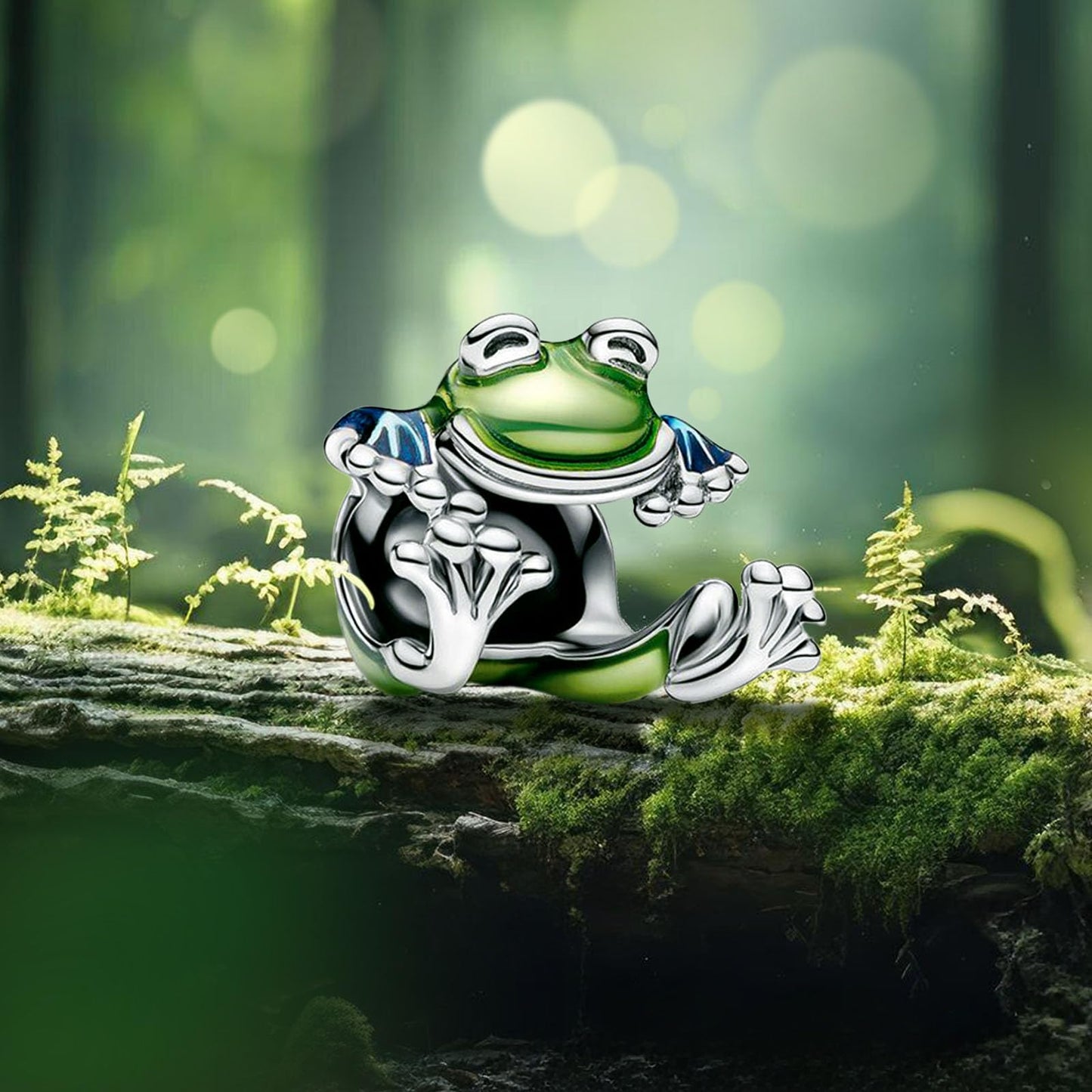 MSPOVOF Climbing Frog Charms Bead for Bracelets and Necklaces 925 Sterling Silver Women's Jewelry