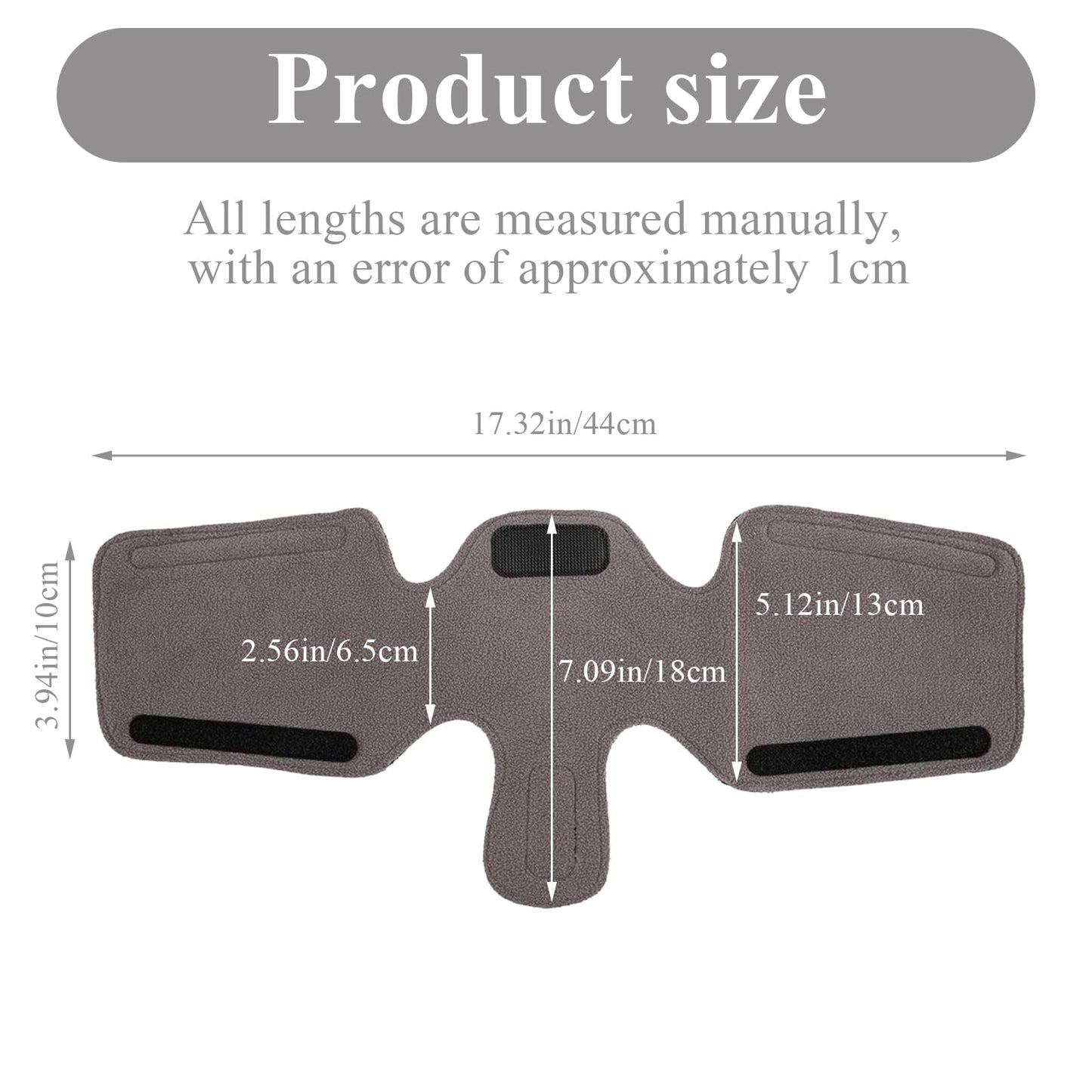 CPAP Neck Pad for CPAP Headgear Straps, CPAP Neck Pad Cushion, Fleece Comfort Mask Strap Cover, CPAP Accessories, Pressure Relief(Gray)