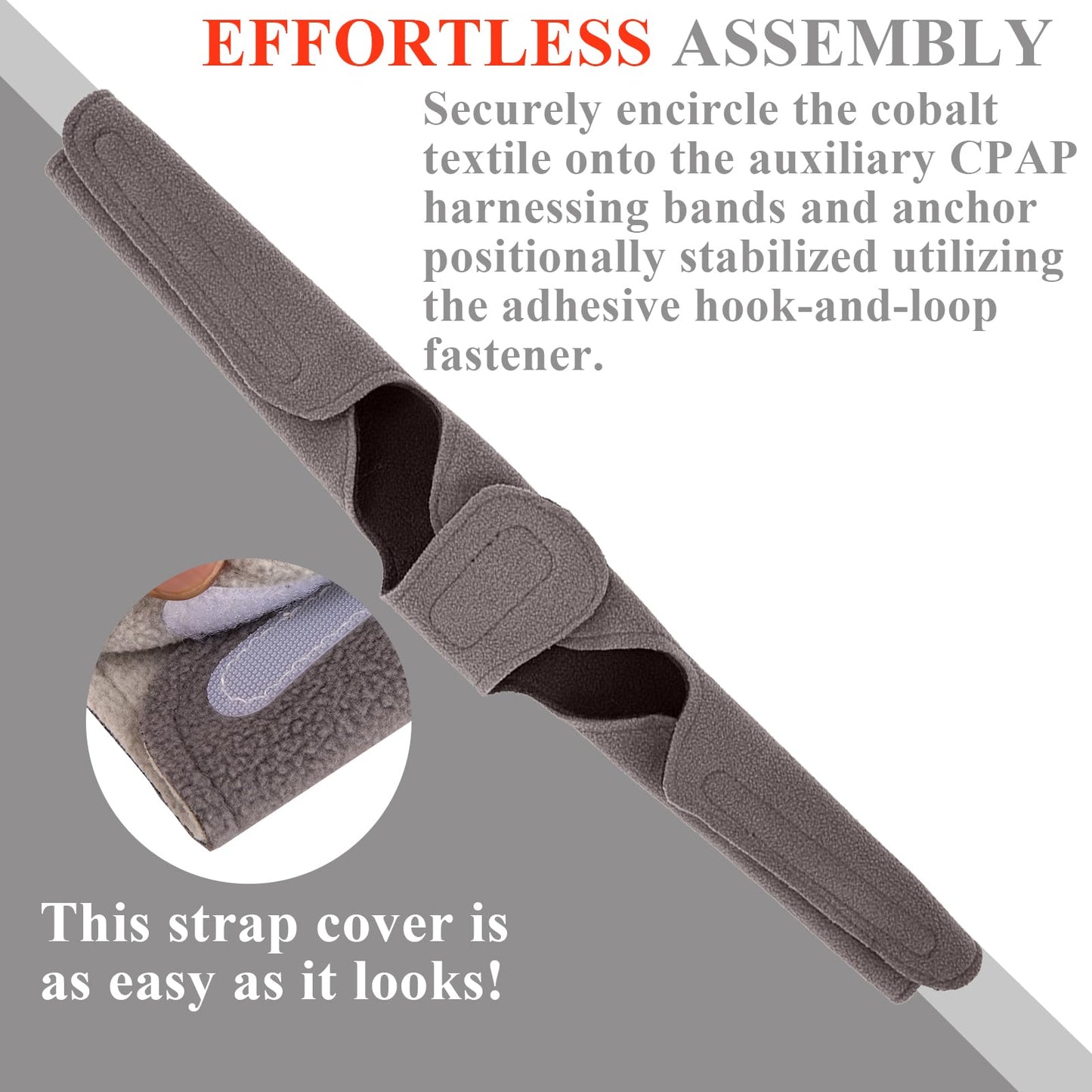 CPAP Neck Pad for CPAP Headgear Straps, CPAP Neck Pad Cushion, Fleece Comfort Mask Strap Cover, CPAP Accessories, Pressure Relief(Gray)