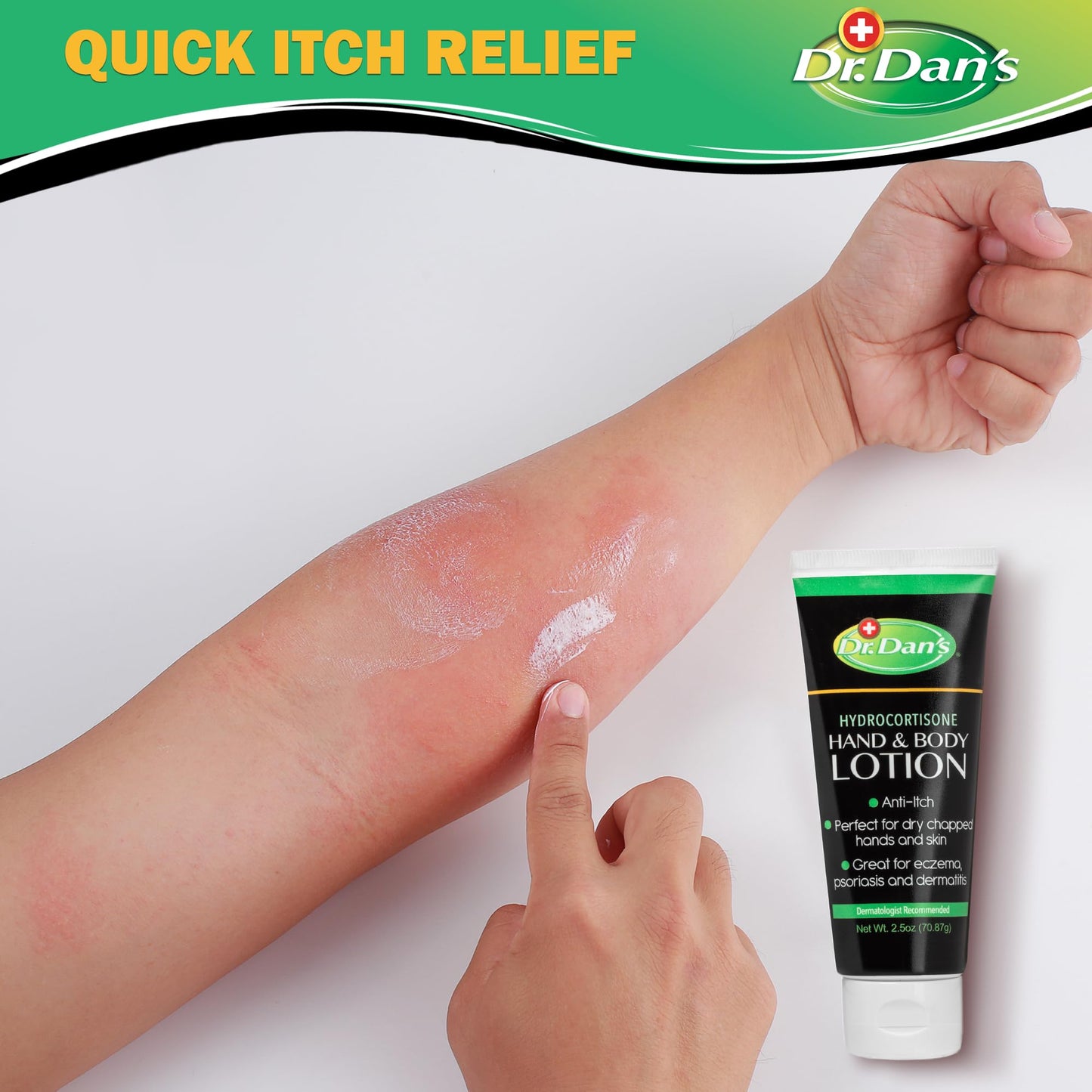 Dr. Dan's Hydrocortisone Hand and Body Lotion- 3 Pack- Anti Itch Lotion for Men and Women