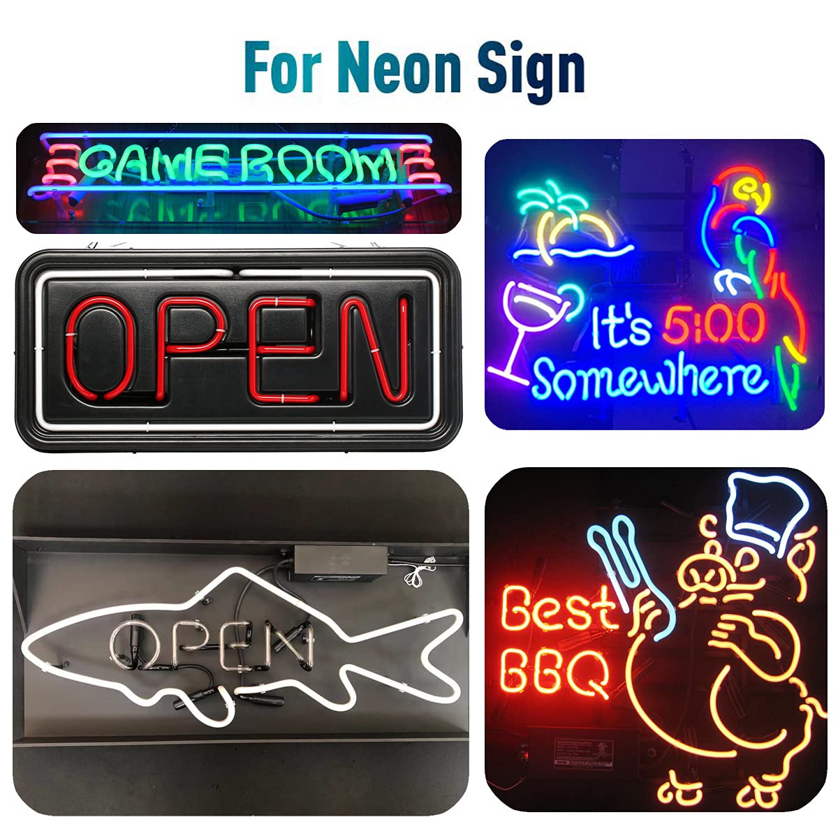 10KV 10000V Power Supply for Glass Neon Sign Electronic Neon Light Beer Signs Bar Lights Transformer 120V 50/60Hz(UL Approval)