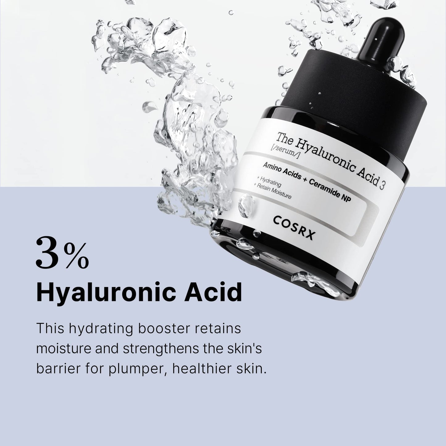 COSRX Pure Sodium Hyaluronic Acid 3% Serum, Hydration & Moisture Boosting Facial Serum for Fine Lines & Wrinkles, Plump & Repair Dry Skin, 0.67fl.oz/20ml, No Artificial Fragrance, Korean Skin Care