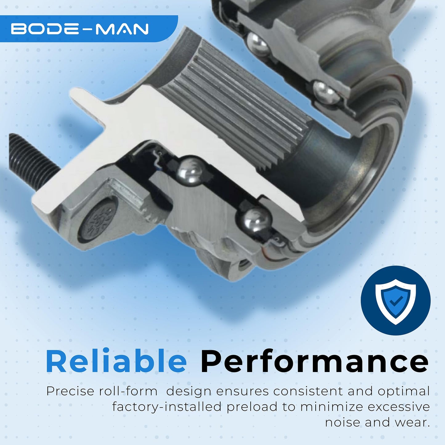Bode-man Front Wheel Hub and Bearing Assembly w/ABS for 2000-2001 Dodge Ram 1500 4x4 4-Wheel ABS Models