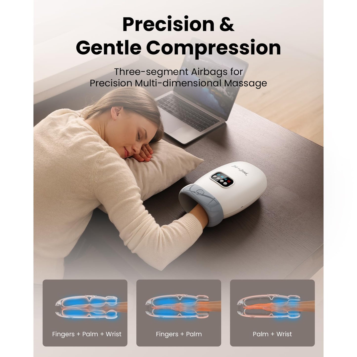 BOB AND BRAD Hand Massager with Heat and Compression, FSA Eligible/HSA Eligible, H60 Cordless Hand Massager for Arthritis and Carpal Tunnel, Pain Relief Heated Wrist Finger Massage, Gifts for Mom Dad