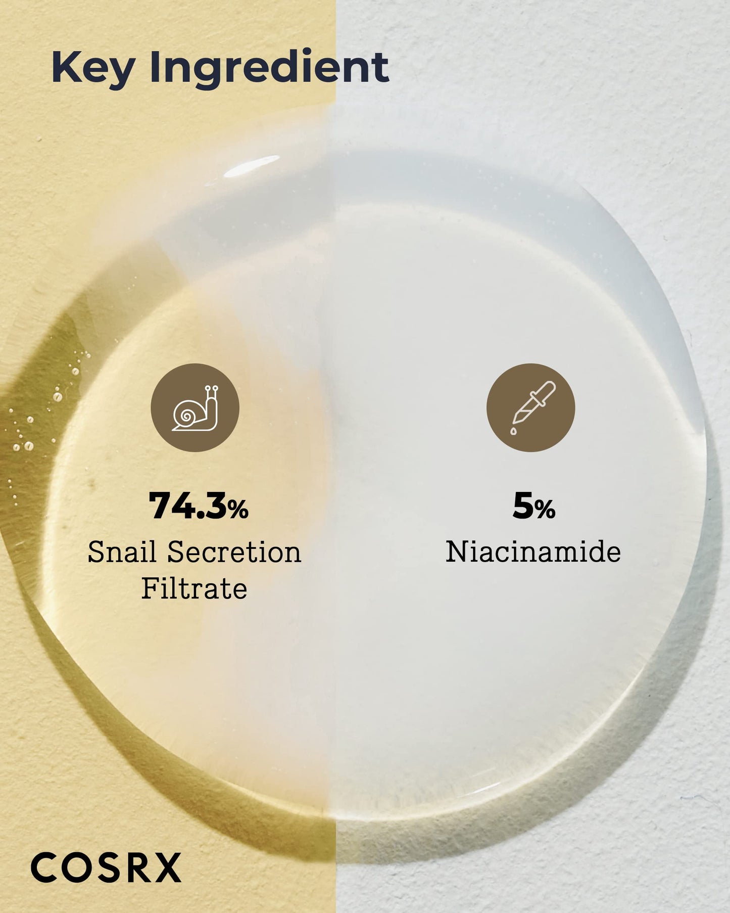 COSRX Niacinamide 5% + Snail Mucin 74% Dual Essence, Anti Aging Face Serum for Dull Skin, Hydrating, Brightening, Repairing, Sensitive Skin, Not Tested on Animals, Korean Skin Care, 2.70 fl.oz / 80ml