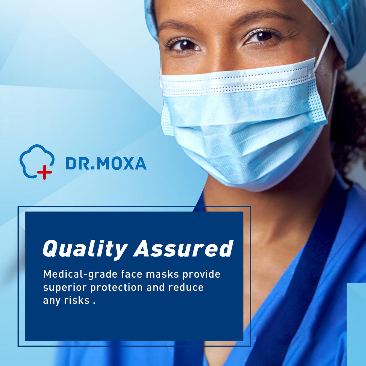 100 Pack Disposable Face Masks, Medical Grade 3 Ply Protection Face Mask for Adults - Comfortable,Soft, Breathable