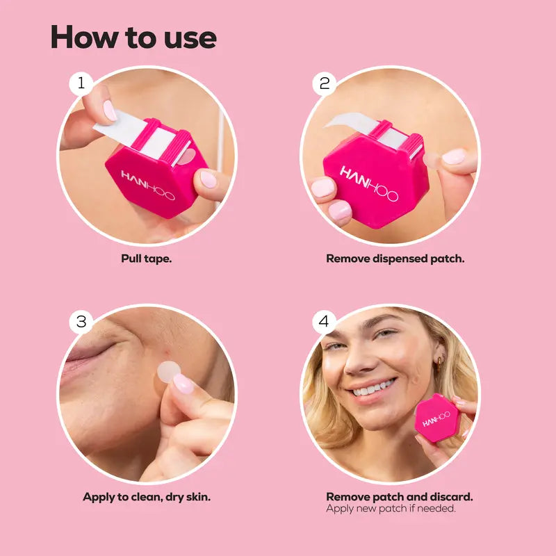 Hanhoo On the Go Blemish Patch, 108 ct, Korean Beauty Pimple Patch Dispenser, Shrinks Pimples, Absorbs Fluid, Invisible Acne Spot Patches Skincare