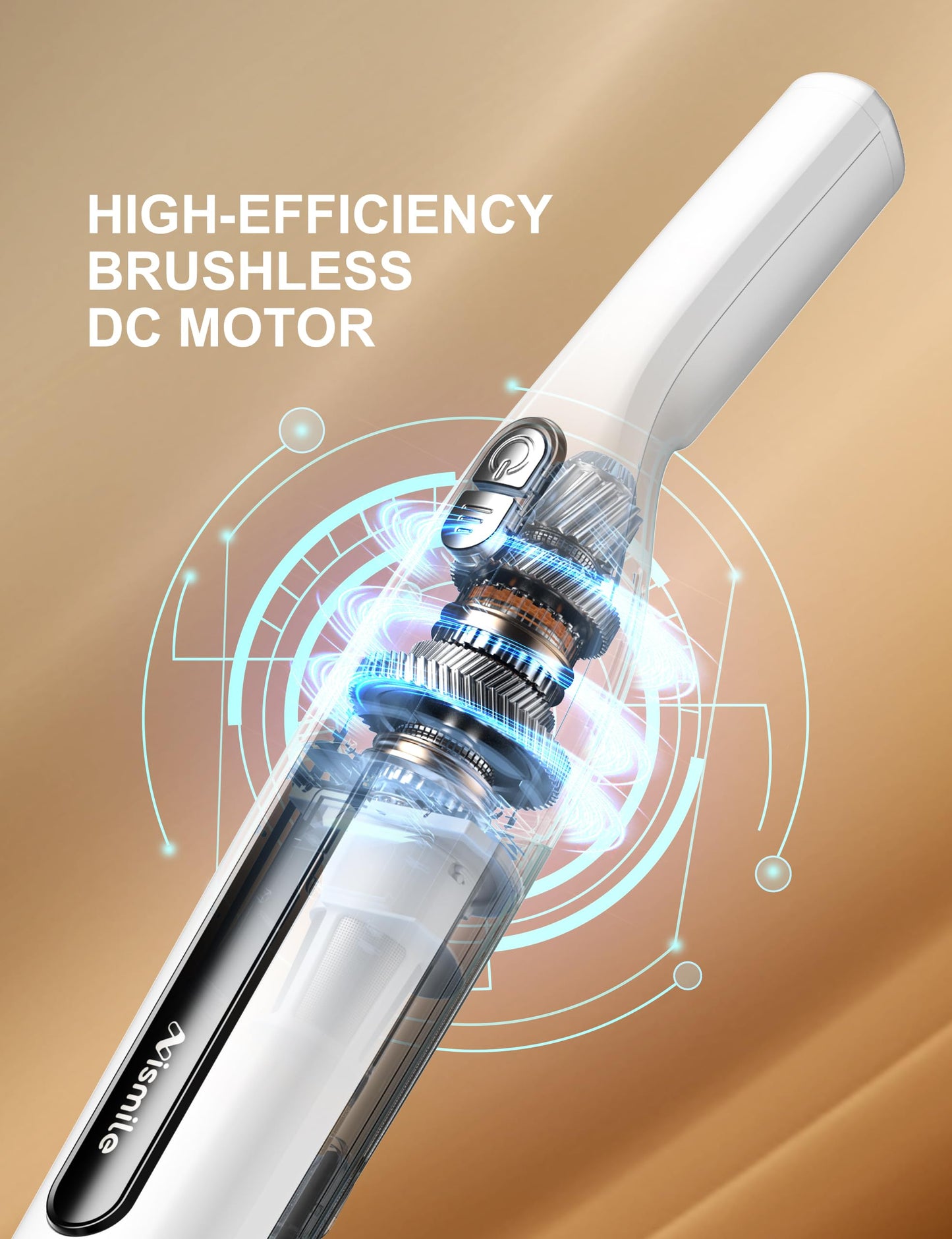 Cordless Vacuum Cleaner, 18Kpa Stick Vacuum for Home with LED Screen,6000mAh Handheld Vacuum, Brushless Motor,Rechargeable, Anti-Tangle Handheld Vac for Cleaning Pet Hair, Carpet, Floor(White)